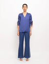 Blue-Grey Rouching Set
