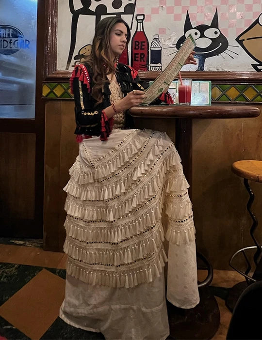 Alara Fringe Lehenga ivory