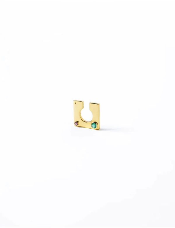Edge Ear Cuff with Gems Gold
