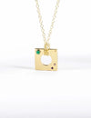 Edge Pendant Loopless with Gems Gold