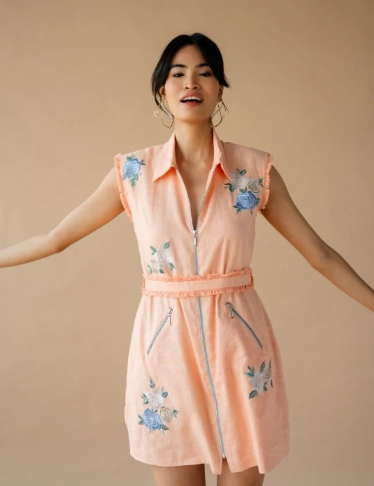 Peach Short Dress