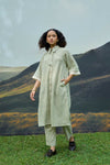 Moss Stripes Tent Shirt Dress