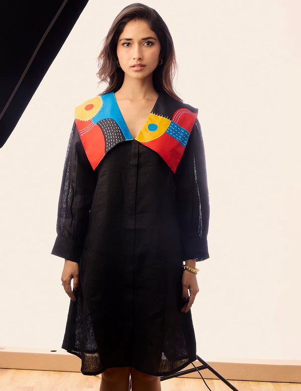 Abstract Black short Dress