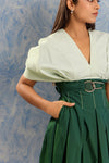 Striped Midi Dress - Gold