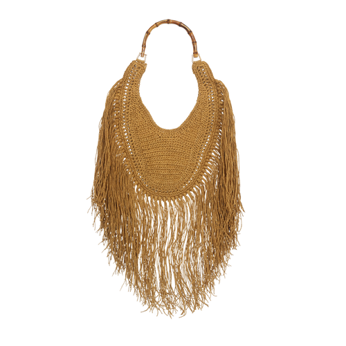 Raffia Hobo with Tassel
