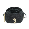 Raffia Bucket bag with emblem