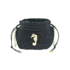 Raffia Bucket bag with emblem