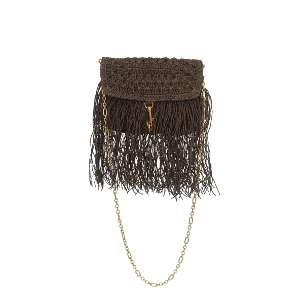 Raffia Crossbody - Coffee Brown