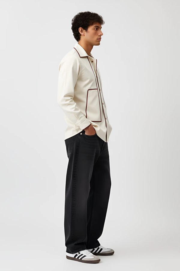 Ivory-Tuscan Red Flap Shirt