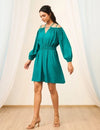 Teal Green Short Cold Shoulder Dress