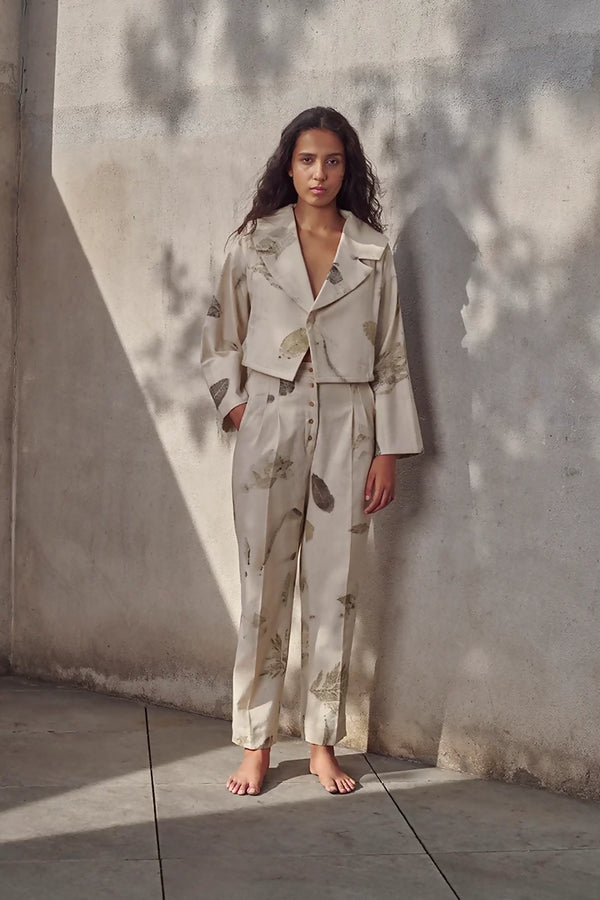 Live Leafy Khadi Jacket & Pants