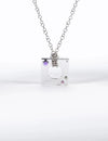 Edge Pendant Loopless with Gems Silver