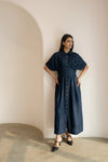 Blue Organic Cotton Structured Dress