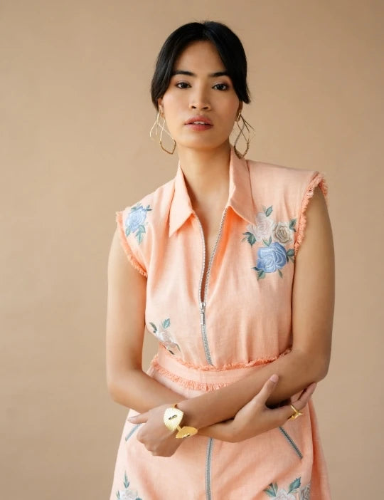 Peach Short Dress