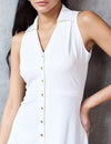 Logus White Collar Dress
