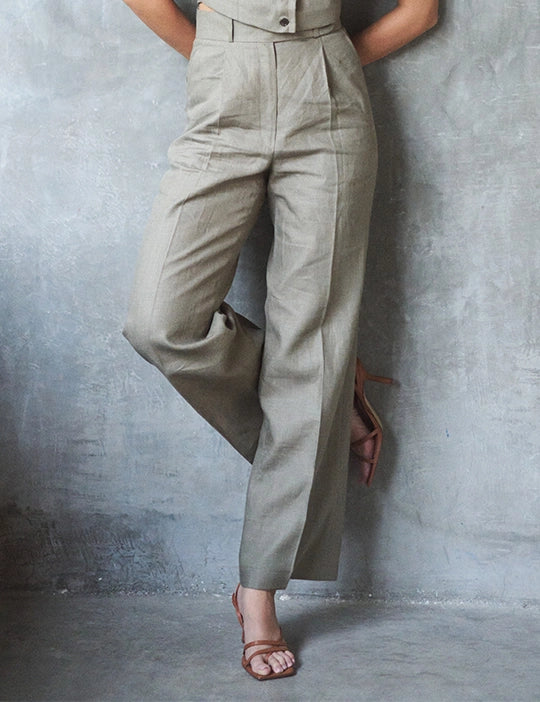 Logus Sage Green Linen Trouser