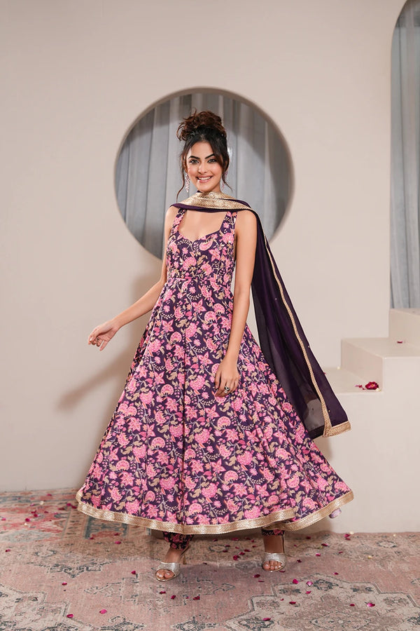 Zinnia Gul Anarkali Set With Dupatta