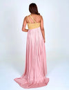 Pink-Yellow Braided Bustier Gather Gown