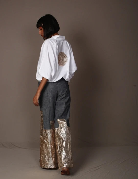 WHITE BATWING TOP