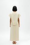 Ivory-Asparagus Green Skirt Set