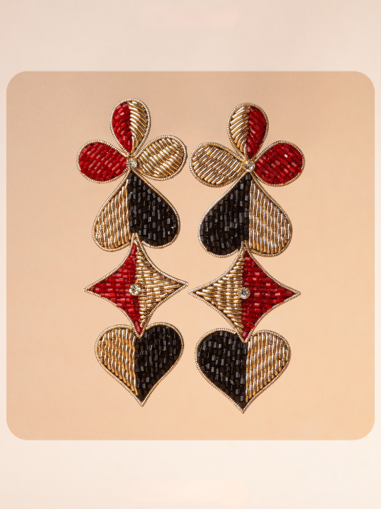 Dual Tone drop Earrings