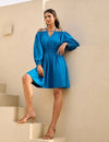 Cobalt Blue Short Cold Shoulder Dress