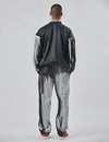 B/W Pleated Bomber Jacket And Pants
