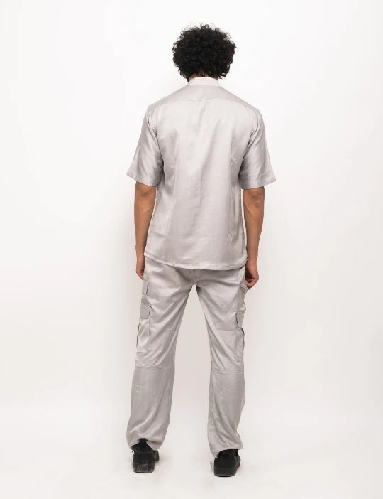 Grey-Orange Pocket Co-ord Set