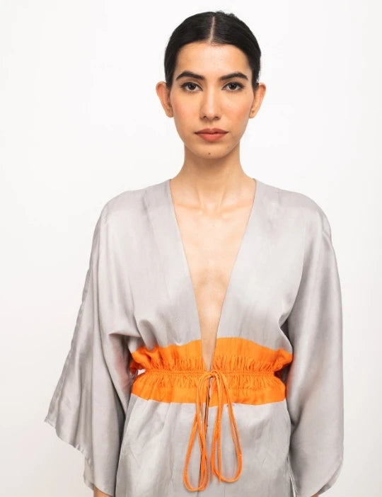 Grey-Orange Short Cape