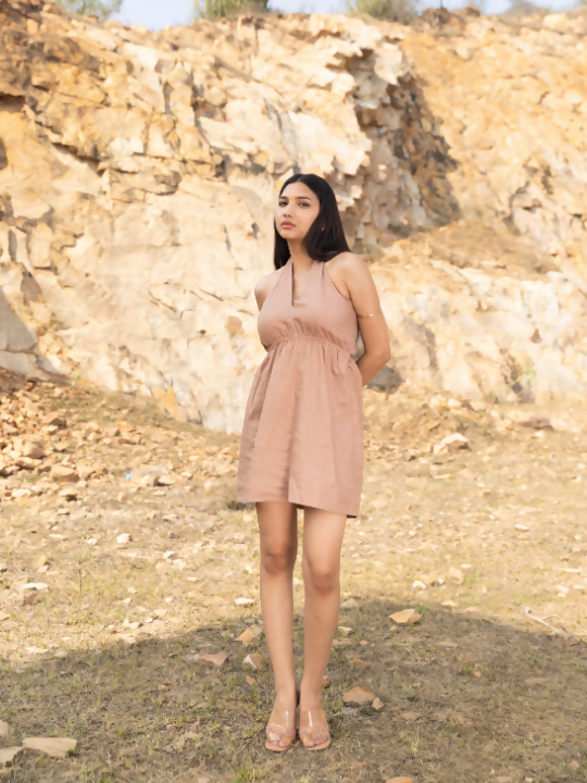 Bare Edge Dress - tan