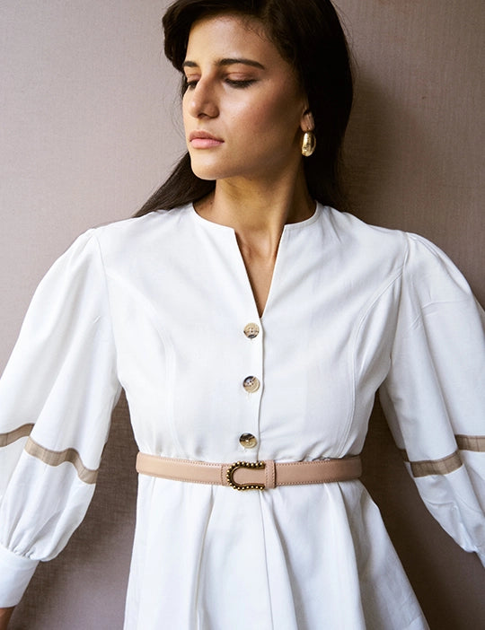 Logus White Top With Sleeve Detail