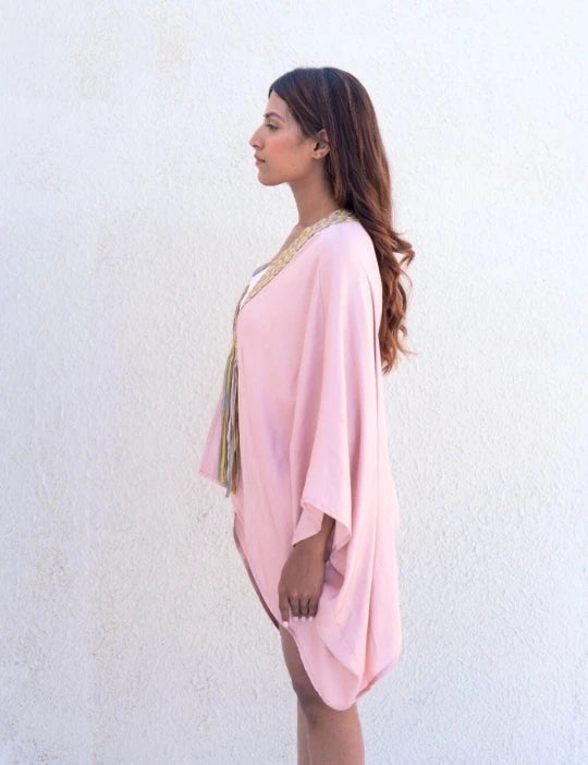 Pink Braided Short Cape