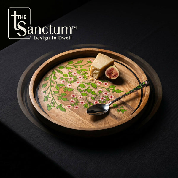 Floral - Wooden Lazy Susan Platter