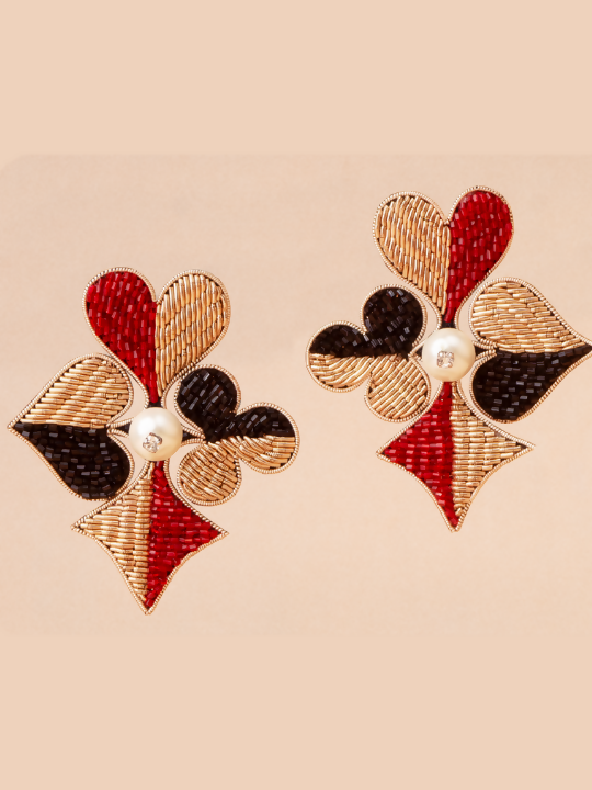 Dual Tone Pearl Earrings