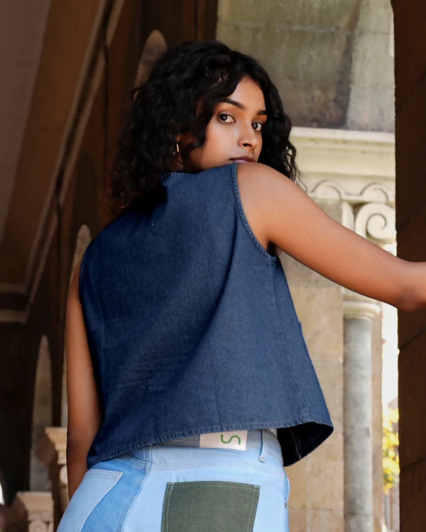 Un Denim - Dark Indigo Short Top X Waist Coat