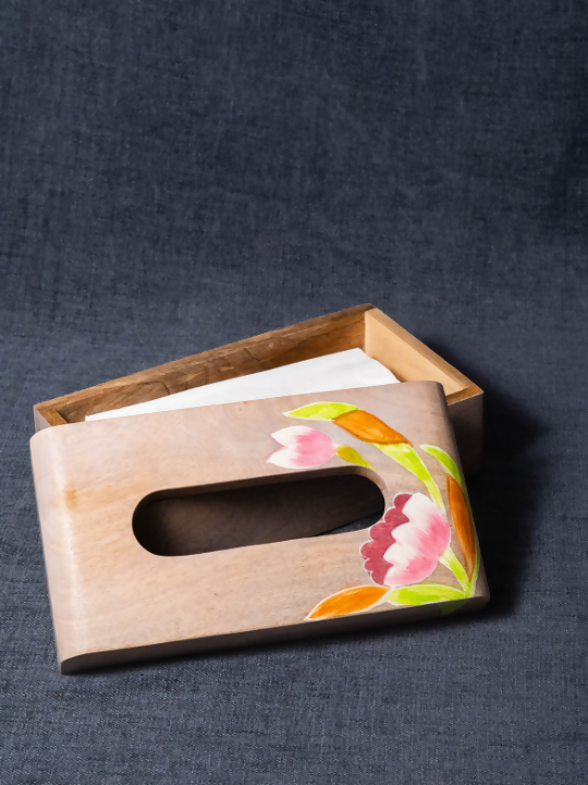 Lotus - Wooden Tissue Box