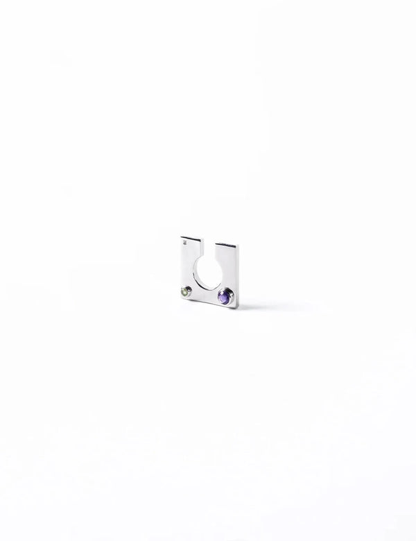 Edge Ear Cuff with Gems Silver
