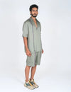 Green Co-ord Set with Purple Pipin