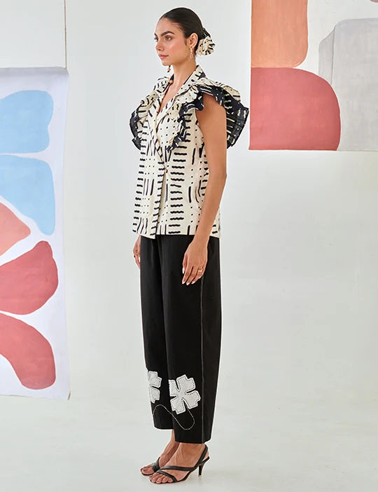 Black and white printed Jacket Co-ord Set