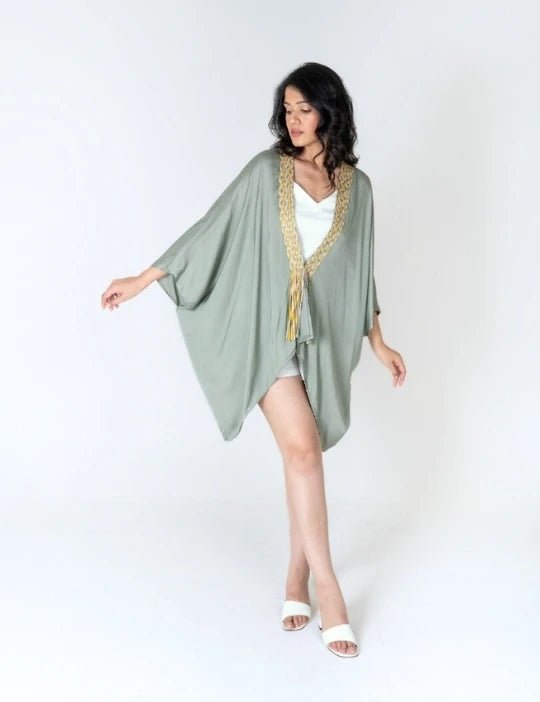 Green Braided Short Cape