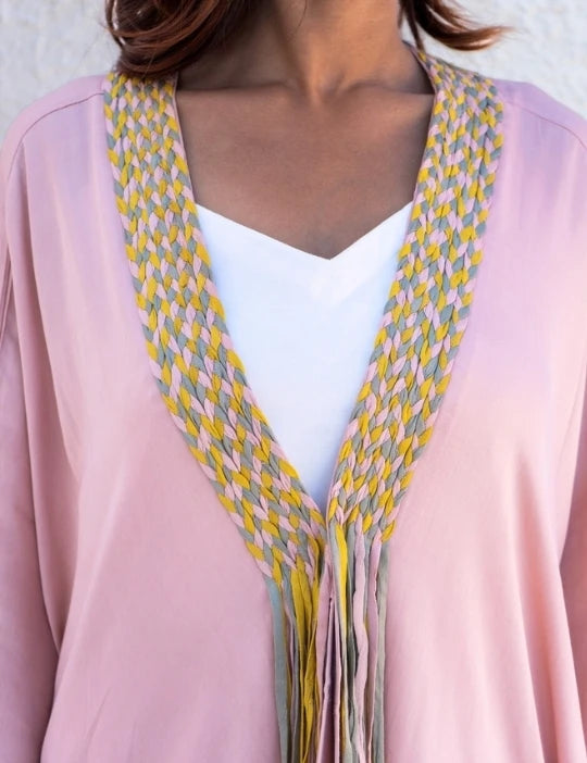 Pink Braided Short Cape