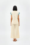 Ivory-Tiffany Blue Colorblock Co-ord Set