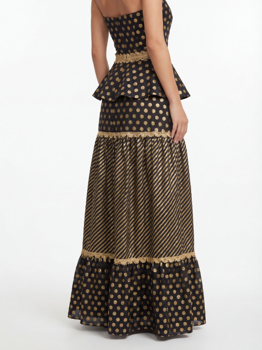 Azura Off Shoulder Lehenga Set - black