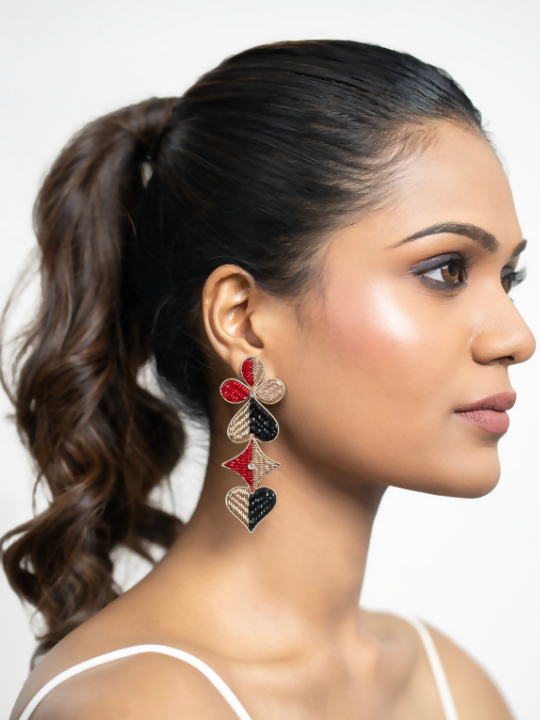 Dual Tone drop Earrings