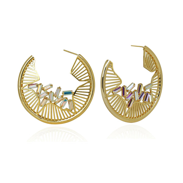 LYNN HOOP EARRINGS-purple