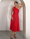 Red One Shoulder Dress