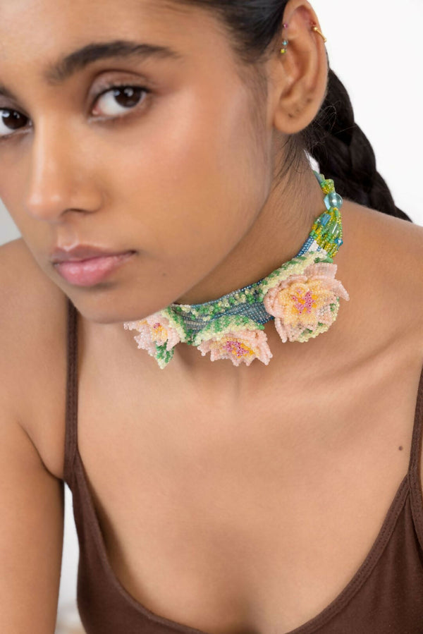 Lotus pond Neckpiece with earrings