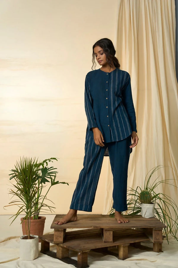 Cobalt Round Shirt & Trousers