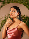 Green snake earrings