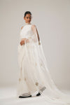 White Floral Organza Saree